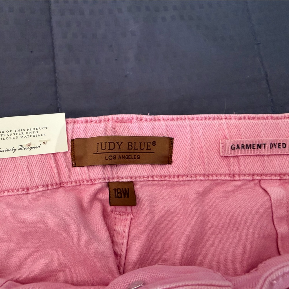 NWT Judy Blue Women’s High Rise  Pink Elastic/Tie Waist Jogger Pants Size 18W - Picture 6 of 8